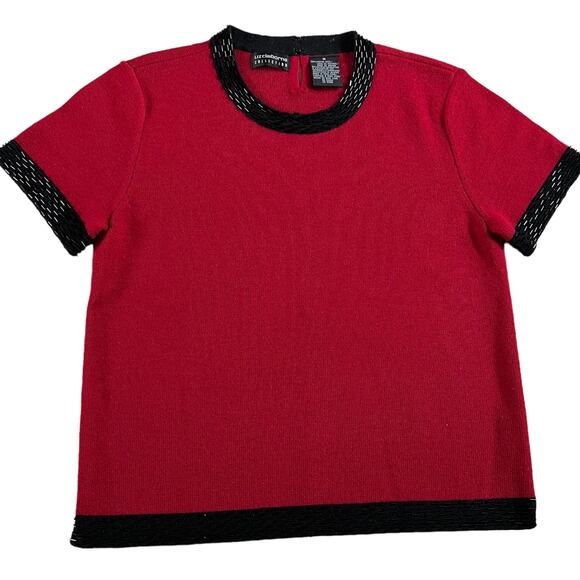 Liz Claiborne Collection 100% Wool Beaded Top Sz M - Picture 2 of 6